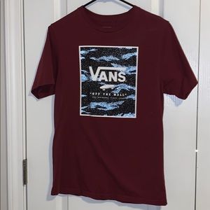 Maroon T shirt- Vans unisex shirt!